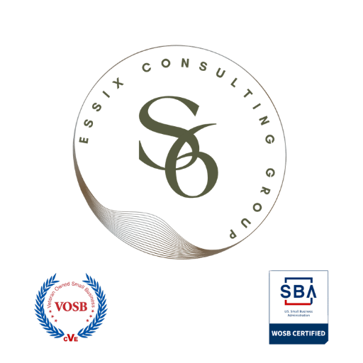 The Essix Consulting Group Logo with WOSB and SDVOSB certifications The Essix Consulting Group Logo with WOSB and SDVOSB certifications