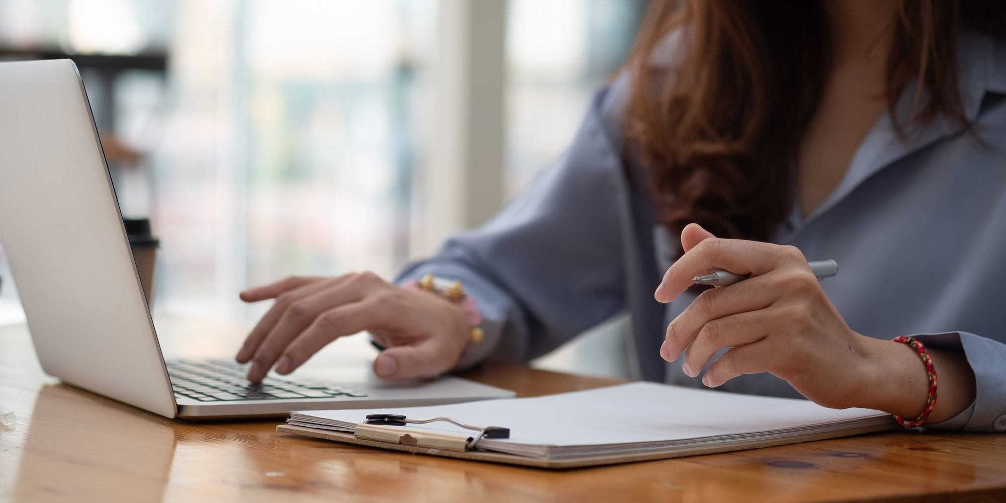 A project manager taking an online test