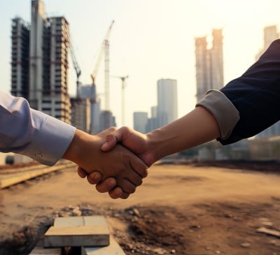 project managers shaking hands